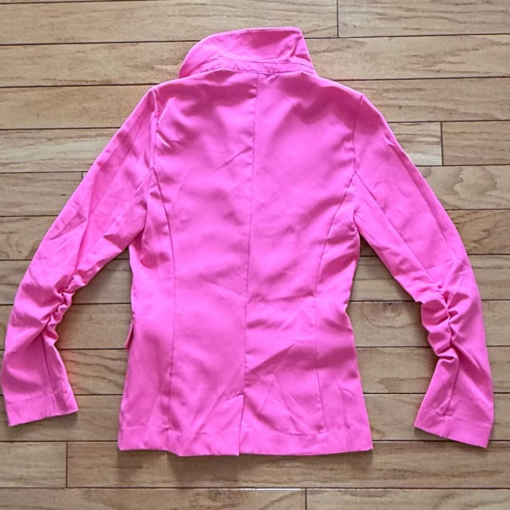 VENUS Hot Pink Double Breasted Blazer Size 4 Women Notch Lapel Tailored Jacket - Picture 9 of 11